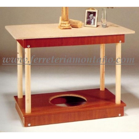 Mesa de camilla con patas de madera